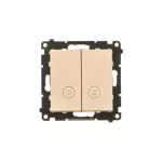 Simon 55 WMDL-0P1xx7-144 Przycisk podwójny zwierny bez piktogramu – osobne podświetlenie dla każdego klawisza (moduł) 10 AX, 250 V~, szybkozłącza. Dostępne tylko jako wersja IP20; Szampański mat