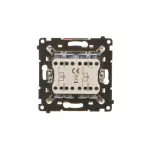 Simon 55 WMDL-0P1xx7-144 Przycisk podwójny zwierny bez piktogramu – osobne podświetlenie dla każdego klawisza (moduł) 10 AX, 250 V~, szybkozłącza. Dostępne tylko jako wersja IP20; Szampański mat