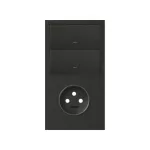 Simon 100 W100-10020222x-238 Panel 2-krotny: 1 gniazdo + 2 klawisze; czarny mat