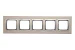 Simon 54 Nature WMDZ-0150xS-079 Ramka 5-krotna Nature-Metal, SATYNOWY BLASK, IP20/IP44 (IP44-należy zastosować zestaw uszczelek DUN5)