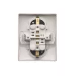 Simon Basic WMBW-12211x-J013 Gniazdo wtyczkowe z uziemieniem Schuko podwójne, z przesłonami torów prądowych; stal inox