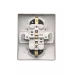 Simon Basic WMBW-12211x-4013 Gniazdo wtyczkowe z uziemieniem Schuko podwójne, z przesłonami torów prądowych; srebrny mat