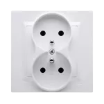 Simon 10 WC-GZ2xxxx-01-11xx Gniazdo wtyczkowe z uziemieniem podwójne, monoblok, 16A, 250V~, zaciski śrubowe; biały Kompletne - nie do ramek