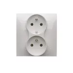 Simon 54 WMDW-00210Y-011 Gniazdo wtyczkowe z uziemieniem podwójne, z funkcją niezmienności faz, 16A, 250V~, zaciski śrubowe. Kompletne - nie do ramek; biały