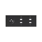 Simon 100 W100-10020318x-238 Panel 3-krotny: 1 gniazdo + 1 HDMI + 1 USB + 1 HDMI + 1 USB; czarny mat