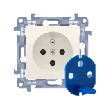 Simon 10 WC-GD1xxxx-01-41xx Gniazdo DATA z kluczem uprawniającym (moduł) 16A, 250V~, zaciski śrubowe; kremowy