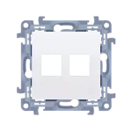 Simon 10 WC-KP2xxxx-01-11xx Pokrywa gniazd teleinformatycznych na Keystone płaska podwójna (moduł); biały