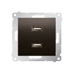 Simon 54 WMDZ-C2USBx-046 Ładowarka 2 x USB (moduł), 2.1 A, 5V DC, 230V; brąz mat