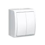 Simon Aquarius WMQL-36020x-1011 Łącznik schodowy podwójny bryzgoszczelny IP54, bez piktogramu 10AX, 250V~, zaciski śrubowe; biały