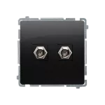 Simon Basic WMUA-05xxx2-Y011 Gniazdo antenowe typu "F" podwójne (moduł); czarny