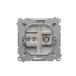 Simon Basic WMUA-0510xx-4011 Gniazdo antenowe typu "F" + RJ45 kat.6 (moduł); srebrny mat