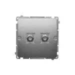 Simon Basic WMUA-05xxx2-H011 Gniazdo antenowe typu "F" podwójne (moduł); satynowy