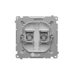 Simon Basic WMUA-05xxx2-H011 Gniazdo antenowe typu "F" podwójne (moduł); satynowy