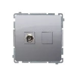 Simon Basic WMUA-05xxxx-4011 Gniazdo antenowe typu "F" pojedyncze  (moduł); srebrny mat