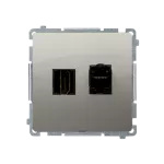 Simon Basic WMUH-01xxx1-H011 Gniazdo HDMI + RJ45 kat.6. (moduł); satynowy