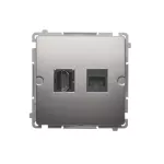 Simon Basic WMUH-01xxx1-H011 Gniazdo HDMI + RJ45 kat.6. (moduł); satynowy