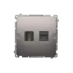 Simon Basic WMUH-01xxx1-J011 Gniazdo HDMI + RJ45 kat.6. (moduł); stal inox