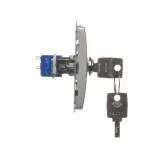 Simon Basic WMUL-0K01Px-4011 Łącznik chwilowy jednobiegunowy z kluczem, 2 pozycyjny, „0-I” styk N/O. Możliwość wyjęcia klucza tylko w pozycji 0; srebrny mat