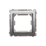 Simon Basic WMUZ-74x3xx-4012 Adapter (przejściówka) na osprzęt standardu 45 × 45 mm. Montaż do puszki na łapki i wkręty; srebrny mat