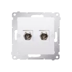 Simon 54 WMDA-050xxx-011 Gniazdo antenowe typu "F" podwójne (moduł). Do instalacji indywidualnych; biały