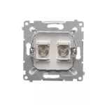 Simon 54 WMDA-050xxx-011 Gniazdo antenowe typu "F" podwójne (moduł). Do instalacji indywidualnych; biały