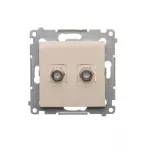 Simon 54 WMDA-050xxx-041 Gniazdo antenowe typu "F" podwójne (moduł). Do instalacji indywidualnych; kremowy