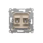 Simon 54 WMDA-050xxx-041 Gniazdo antenowe typu "F" podwójne (moduł). Do instalacji indywidualnych; kremowy