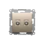 Simon 54 WMDA-050xxx-044 Gniazdo antenowe typu "F" podwójne (moduł). Do instalacji indywidualnych; złoty mat