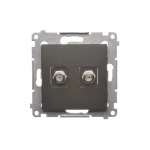 Simon 54 WMDA-050xxx-046 Gniazdo antenowe typu "F" podwójne (moduł). Do instalacji indywidualnych; brąz mat