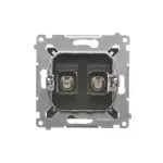 Simon 54 WMDA-050xxx-046 Gniazdo antenowe typu "F" podwójne (moduł). Do instalacji indywidualnych; brąz mat