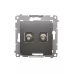 Simon 54 WMDA-050xxx-048 Gniazdo antenowe typu "F" podwójne (moduł). Do instalacji indywidualnych; antracyt