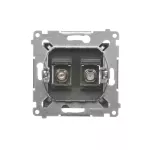 Simon 54 WMDA-050xxx-048 Gniazdo antenowe typu "F" podwójne (moduł). Do instalacji indywidualnych; antracyt