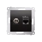 Simon 54 WMDA-0510xx-048 Gniazdo antenowe typu "F" + RJ45 kat.6 (moduł); antracyt