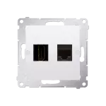 Simon 54 WMDH-01xxx1-011 Gniazdo HDMI + RJ45 kat.6. (moduł); biały