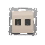 Simon 54 WMDH-01xxx1-041 Gniazdo HDMI + RJ45 kat.6. (moduł); kremowy