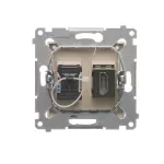 Simon 54 WMDH-01xxx1-041 Gniazdo HDMI + RJ45 kat.6. (moduł); kremowy