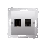 Simon 54 WMDH-01xxx1-043 Gniazdo HDMI + RJ45 kat.6. (moduł); srebrny mat