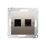 Simon 54 WMDH-01xxx1-044 Gniazdo HDMI + RJ45 kat.6. (moduł); złoty mat