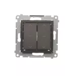 Simon 54 WMDL-042xx2-046 Łącznik roletowy podwójny (moduł) 10A, 250V~, szybkozłącza. W komplecie z pierścieniem dekoracyjnym; brąz mat