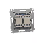 Simon 54 WMDL-042xx2-046 Łącznik roletowy podwójny (moduł) 10A, 250V~, szybkozłącza. W komplecie z pierścieniem dekoracyjnym; brąz mat