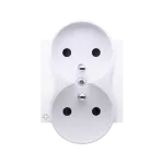 Simon 54 WMDW-P0131x-011AB Pokrywa gniazda podwójnego z przesłonami do ramek PREMIUM; antybakteryjny biały