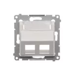 Simon 54 WMDK-P2x2xx-011 Pokrywa gniazd teleinformatycznych na Keystone skośna podwójna z polem opisowym (moduł). Montaż na łapki i wkręty; biały