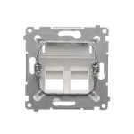 Simon 54 WMDK-P2x2xx-011 Pokrywa gniazd teleinformatycznych na Keystone skośna podwójna z polem opisowym (moduł). Montaż na łapki i wkręty; biały