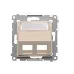 Simon 54 WMDK-P2x2xx-041 Pokrywa gniazd teleinformatycznych na Keystone skośna podwójna z polem opisowym (moduł). Montaż na łapki i wkręty; kremowy