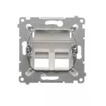 Simon 54 WMDK-P2x2xx-043 Pokrywa gniazd teleinformatycznych na Keystone skośna podwójna z polem opisowym (moduł). Montaż na łapki i wkręty; srebrny mat