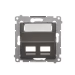 Simon 54 WMDK-P2x2xx-046 Pokrywa gniazd teleinformatycznych na Keystone skośna podwójna z polem opisowym (moduł). Montaż na łapki i wkręty; brąz mat