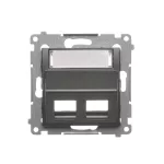 Simon 54 WMDK-P2x2xx-048 Pokrywa gniazd teleinformatycznych na Keystone skośna podwójna z polem opisowym (moduł). Montaż na łapki i wkręty; antracyt