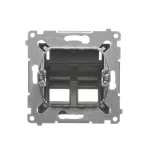 Simon 54 WMDK-P2x2xx-048 Pokrywa gniazd teleinformatycznych na Keystone skośna podwójna z polem opisowym (moduł). Montaż na łapki i wkręty; antracyt