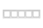 Simon 54 Premium WMDZ-0150xK-011AB Ramka 5-krotna PREMIUM do puszek karton-gips IP20 / IP44; antybakteryjny biały