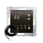 Simon 54 WMDR-14xxx1-046 Regulator temperatury z wyświetlaczem z czujnikiem zewnętrznym (moduł) 16(2) A, 230V~; brąz mat W komplecie czujnik zewnętrzny (sonda)